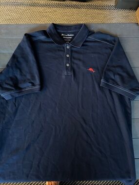 Tommy Bahama navy pique polo